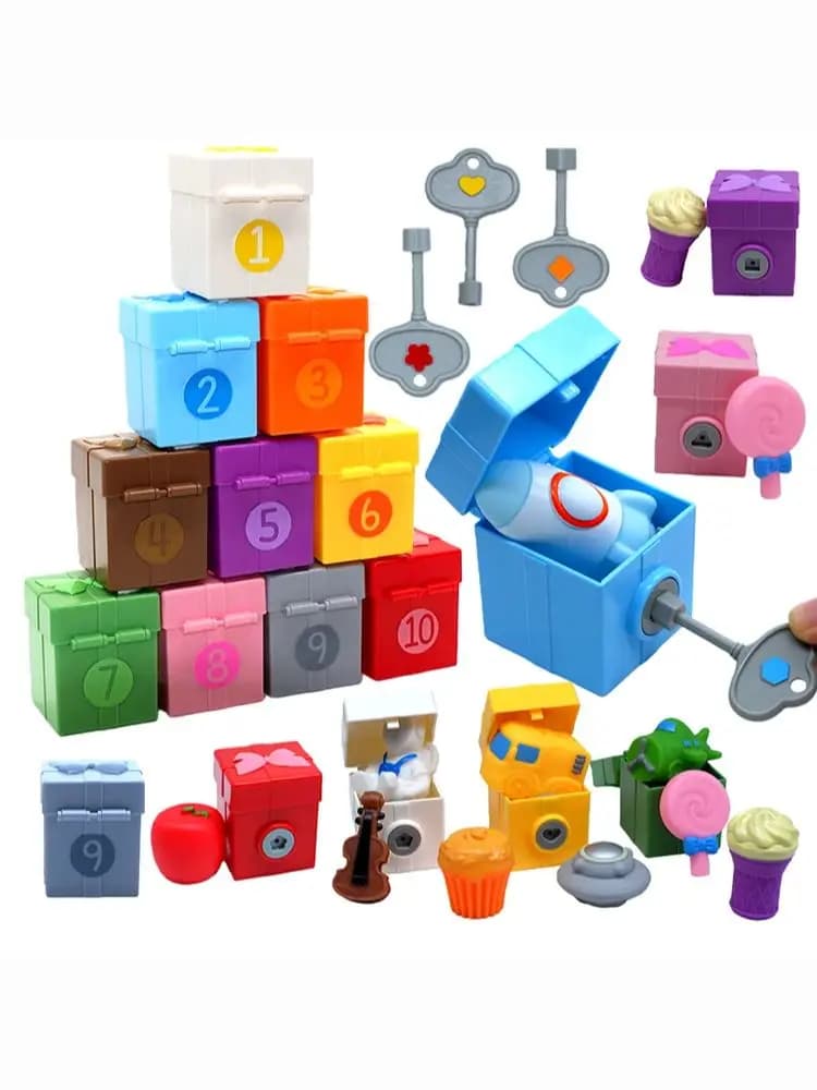 Baby Montessori Learning Toys Ocean Animal Finger Puppet Gift Set 10 Numbered & Matching Game Fine Motor Sorting Toy For Toddler