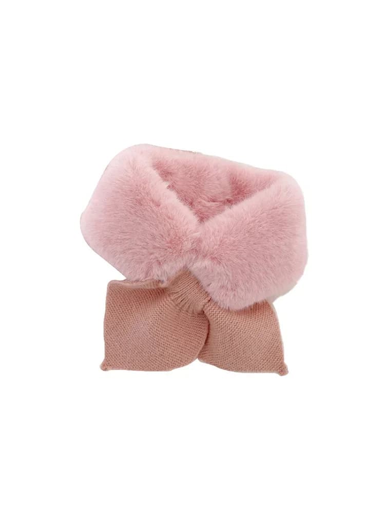 Korean Version Autumn Winter Children's Scarf New Baby Cold Proof Collar Plush Warmth Cute Solid Knitted Fish Tail Cross Bib D15