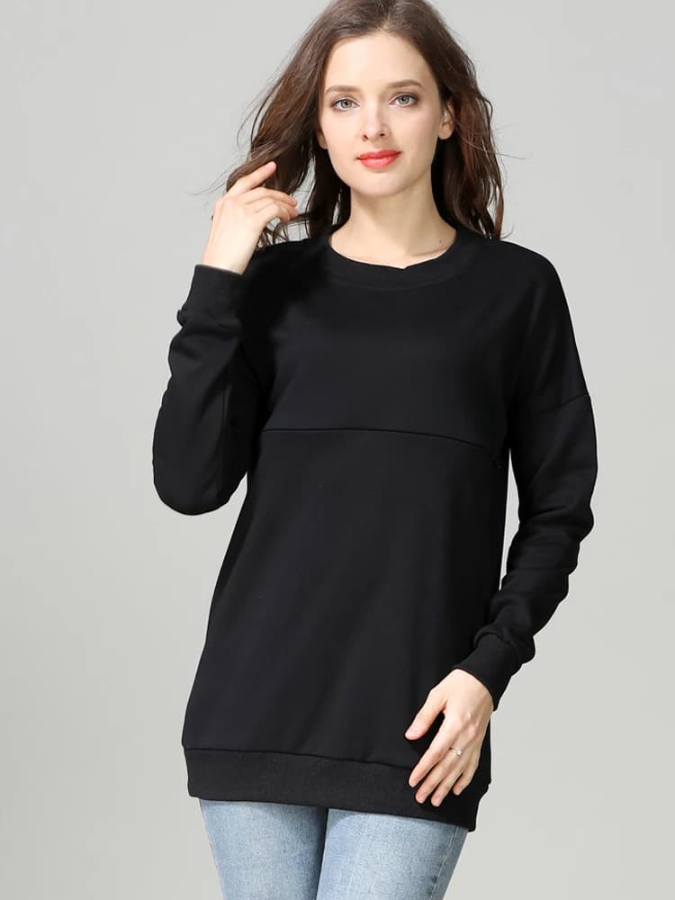 Autumn Winter Big Size Maternity Sweater Tops Long Sleeve Hoodies Breastfeeding Clothes For Pregnant Women Pregnancy Sweatshirts