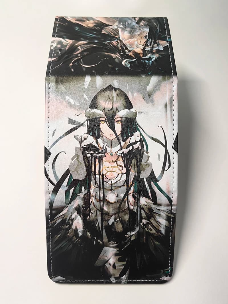 Anime Overlord Albedo Figure Deck Box TCG OCG PTCG WS Yugioh Trading Cards Pu Leather Storage Box 100+