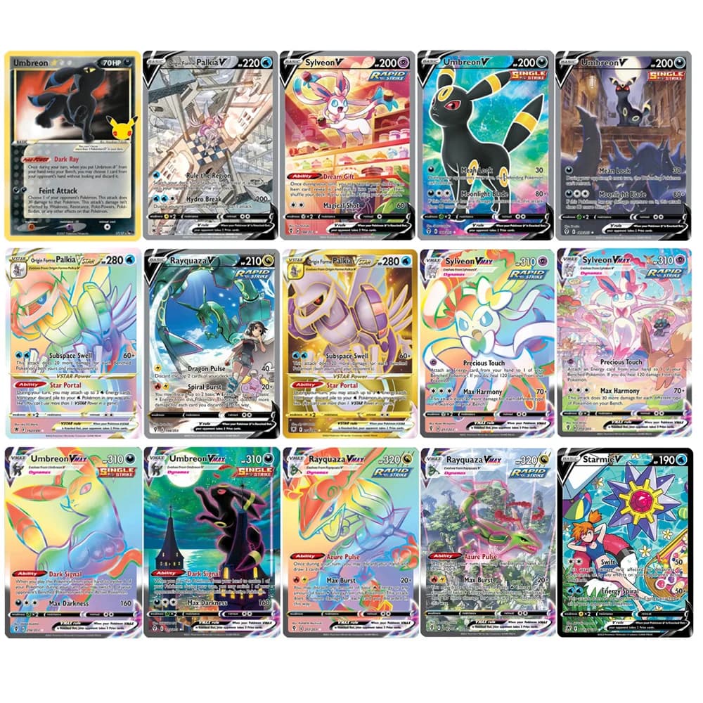 PKMN Sword-shield Single Holographic Cards Origin Forme Palkia Umbreon Starmie Game Collection Cards PTCG Proxy Cards