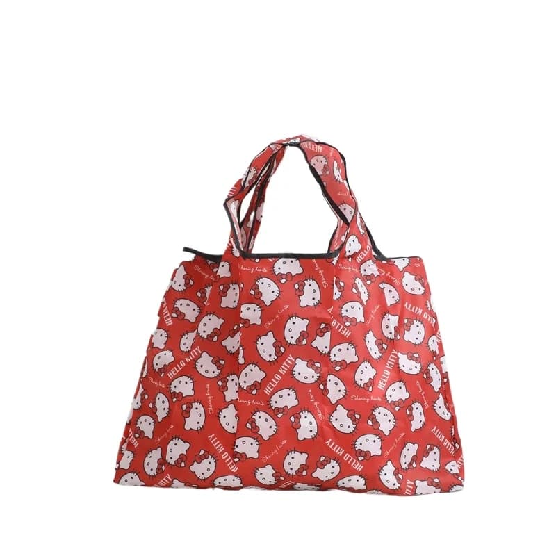 Sanrio Kuromi Printing Foldable Shopping Bag Cute Handbag Eco-Friendly Shopping Bag Tote Folding Pouch Handbag Supermarket Bag