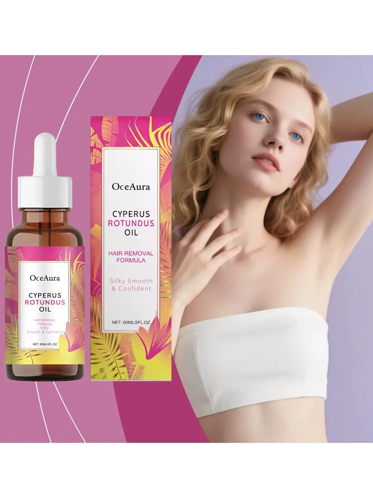 Cyperus Rotundus Oil Body Hair Remover Armpit Leg Arm Reduces Hair Growth Moisturizes Gentle Care Essential Oil for Smooth Skin