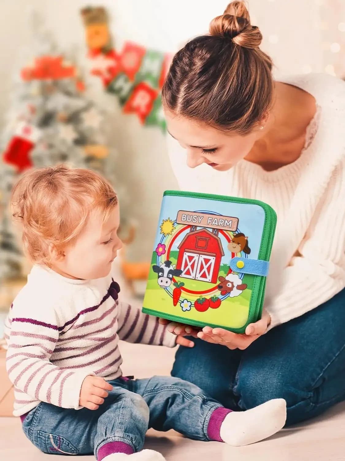Montessori Toys Busy Book for Toddlers Farm Animal Storytelling Busy Board Kids Fine Motor Early Education Toys Travel Gifts