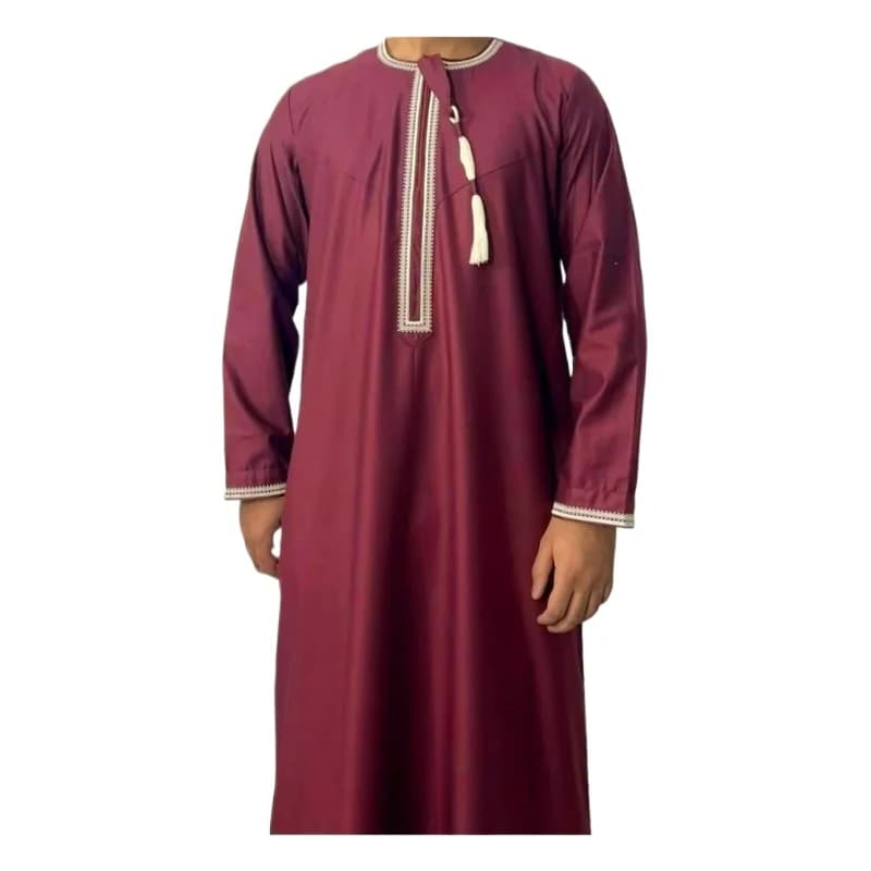 Eid Ramadan Muslim Fashion Abayas for Men Long Sleeve Dress Robes Embroidered Jubba Thobe Dubai Arab Saudi Kaftan Islam Clothing