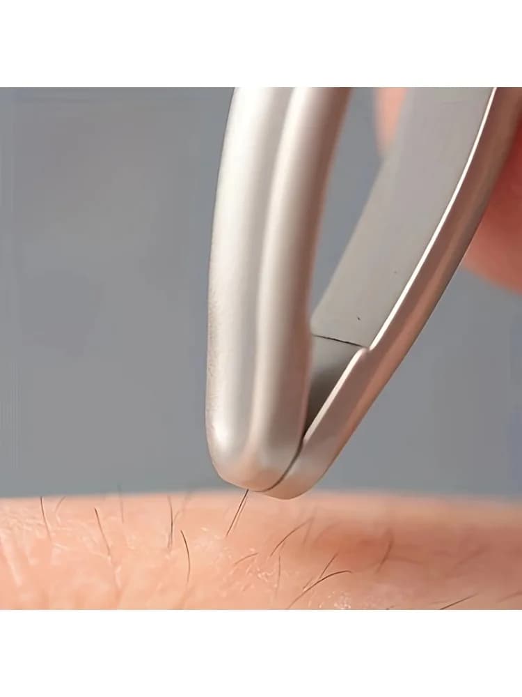 Premium Round Head Tweezers for Eyebrow & Facial Hair Removal Seamless Clips Short Hair Precision Beard Clip