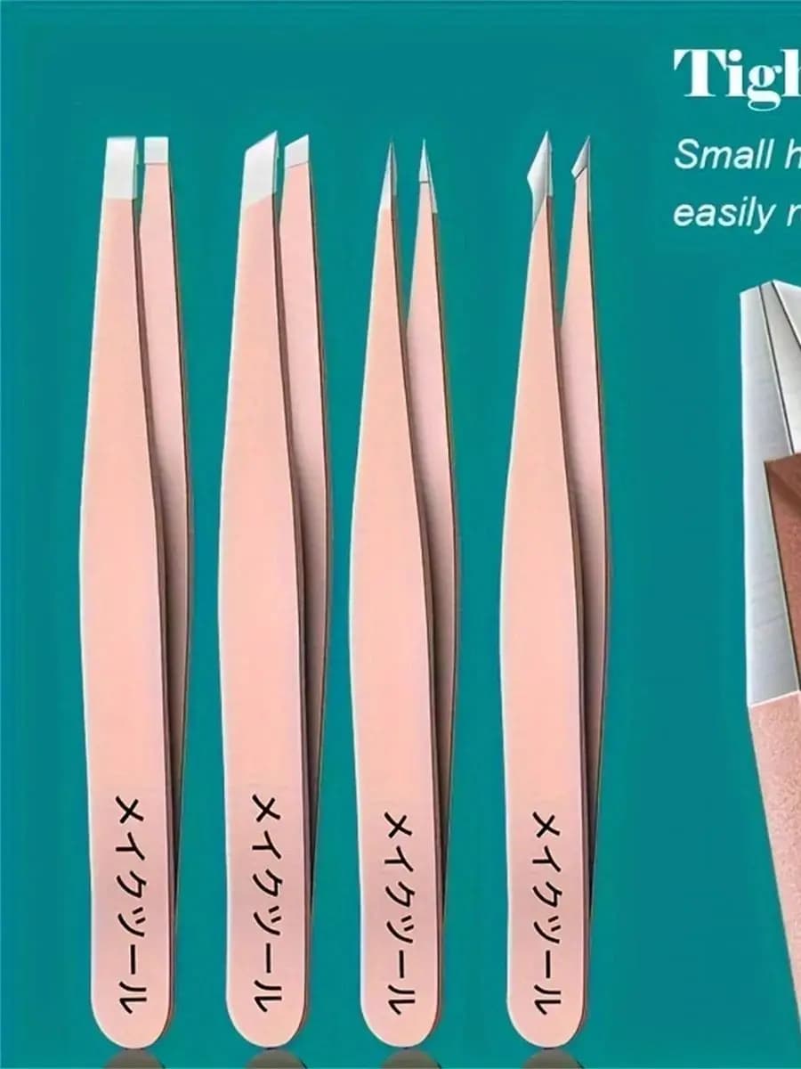 4pcs Set Professional Eyebrow Hair Removal Splinter Tweezers Set Perfect For Very Effortless and Relaxed to Remove