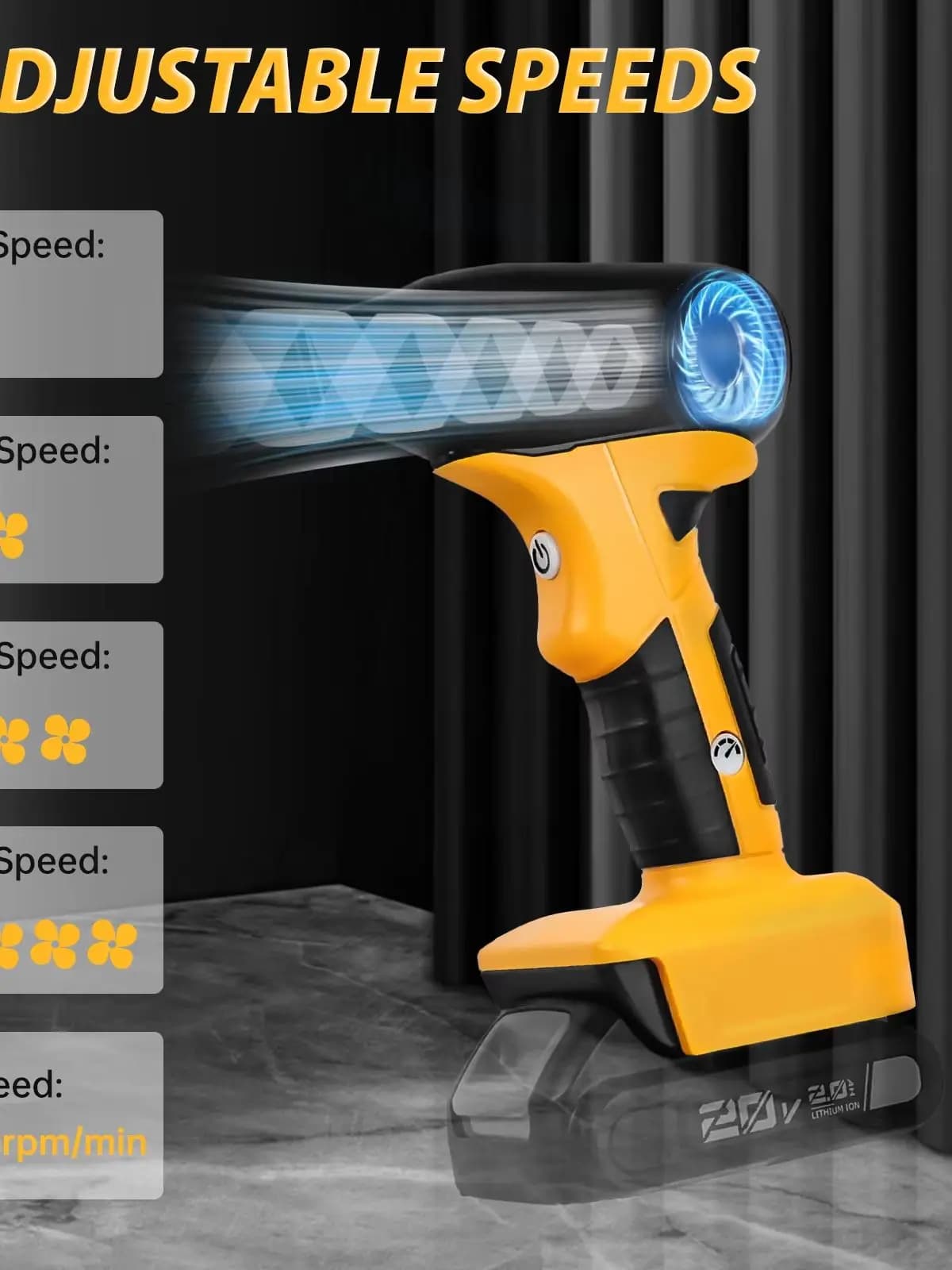 Brushless Electric Turbo Blower Jet Fan 130000RPM 4-Speed Handheld Air Blower Leaf Dust Blowing Tool for Dewalt 20V Battery Pin