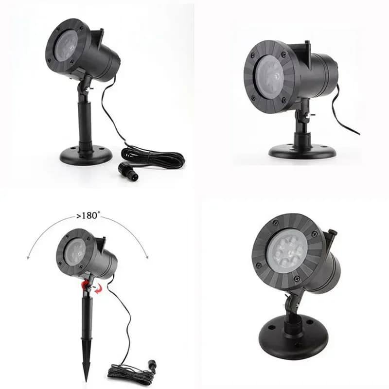 12 Patterns Snowflake Projector Lights Christmas Snowflake Projector Party Garden Decoration Lights LED Stage Holiday Decoration