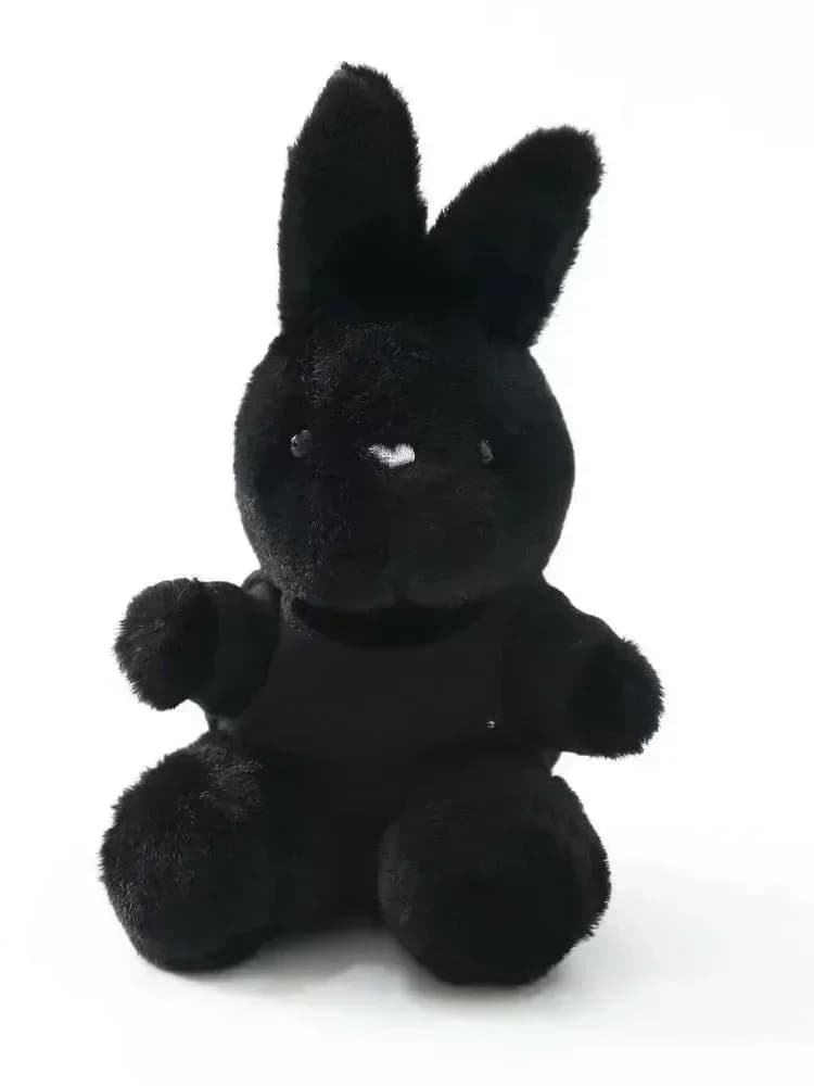 13.5cm Anime Figure Peripherals Cute Ins Style Black Rabbit Plush Pendant Cartoon Bag Plush Pendant Bag Keychain Model Gift Toys