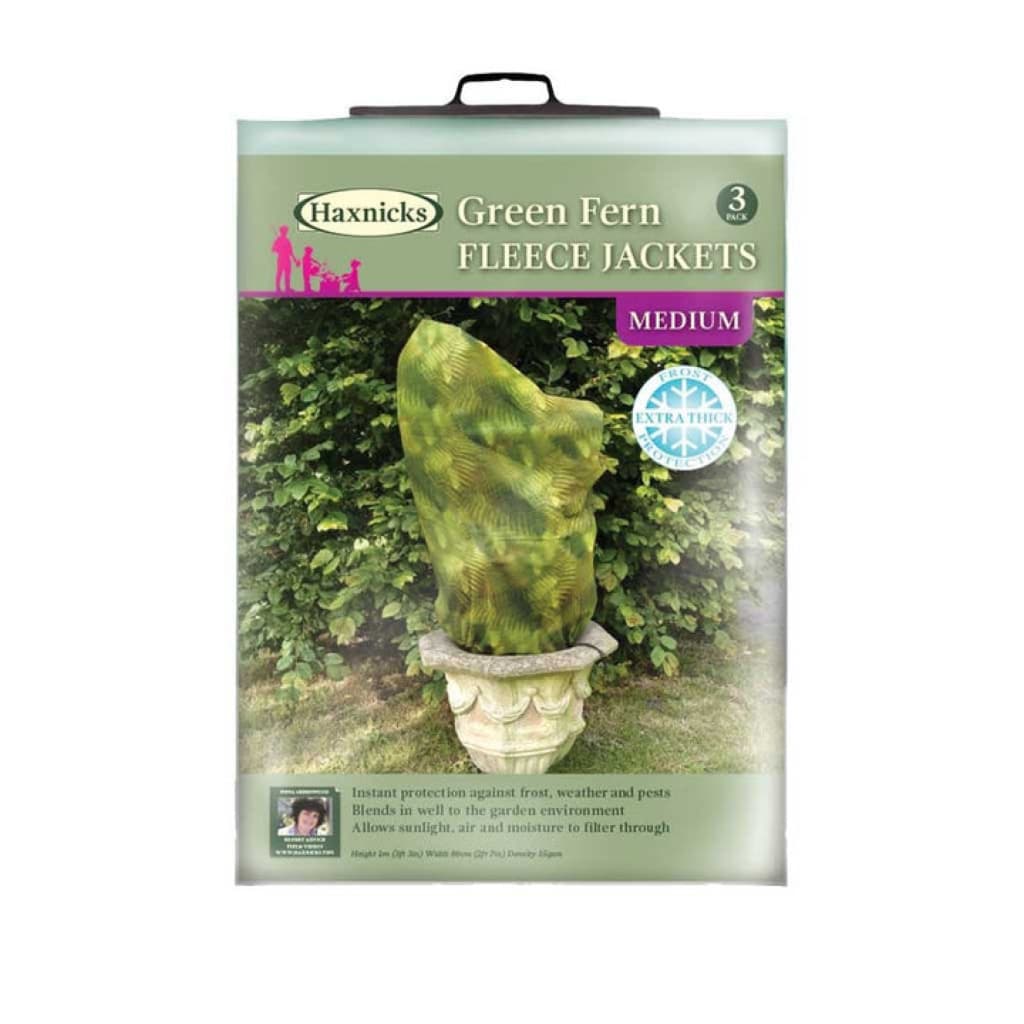 Green Fern Plant Fleece Jackets - Medium, pack of 3 extra thick jackets height 100cm, width 80cm