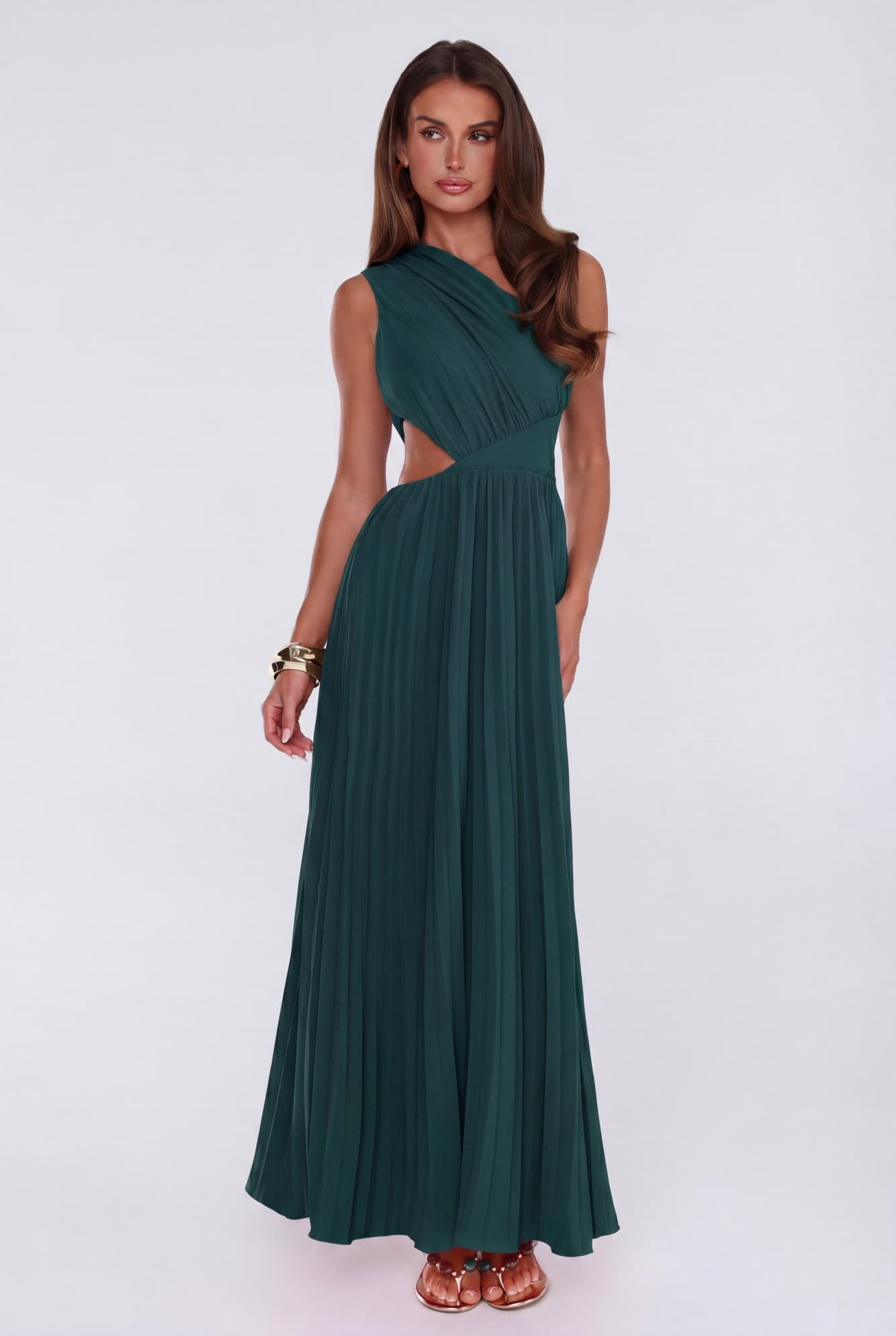 Summer Seduction One Shoulder Maxi Dress Teal