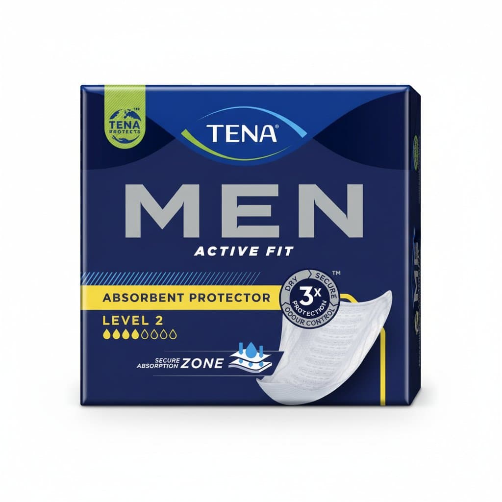 TENA Men Active Fit Absorbent Protector Level 2 | Incontinence pad 10 pack