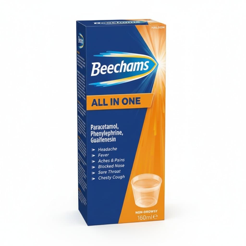 Beechams Cold & Flu All in One Liquid, with Paracetamol, 160ml