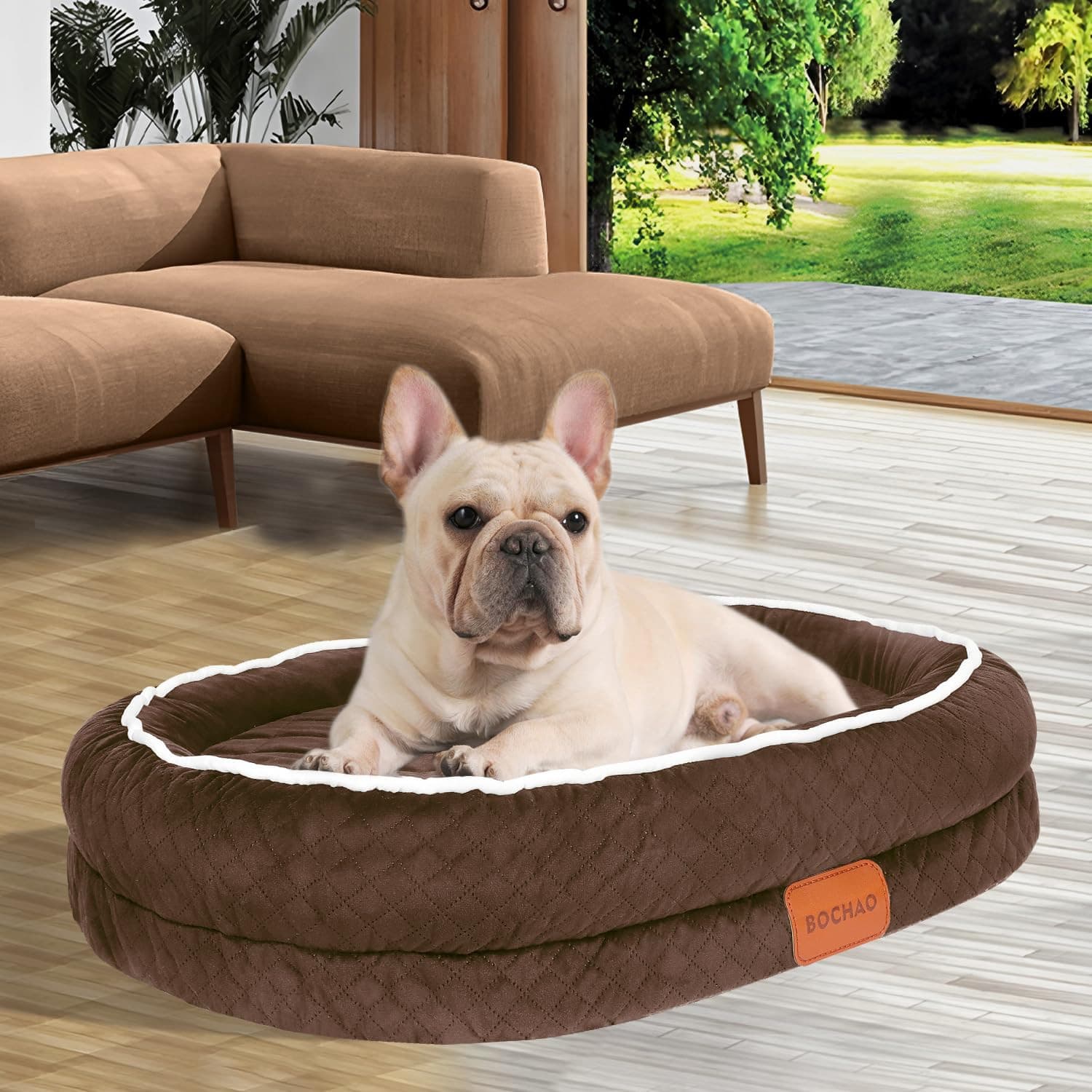 Orthopaedic Memory Foam Dog Bed - Coffee Colour M-L