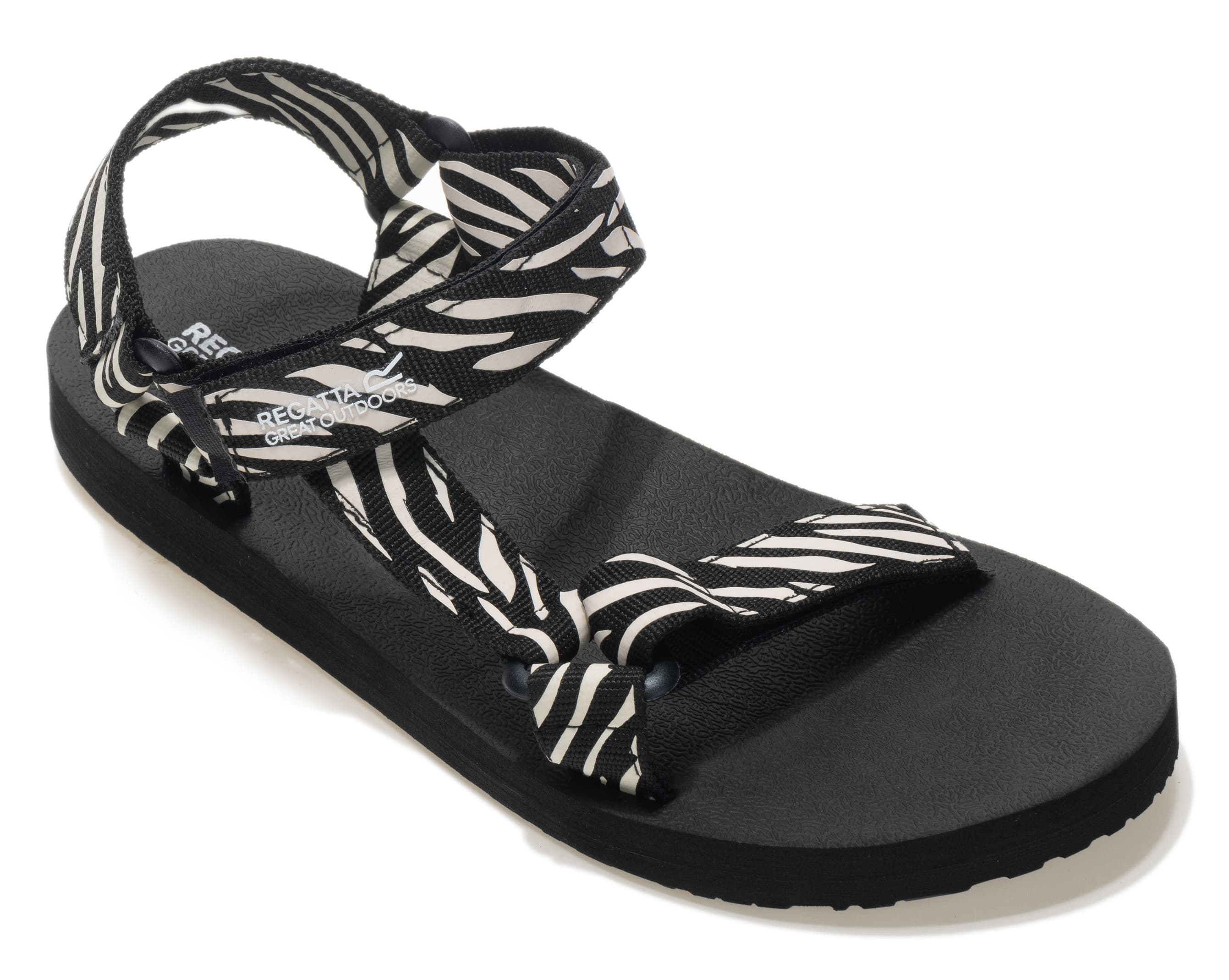 Regatta Vendeavour Womens Flat Sandals Zebra, Black, 4
