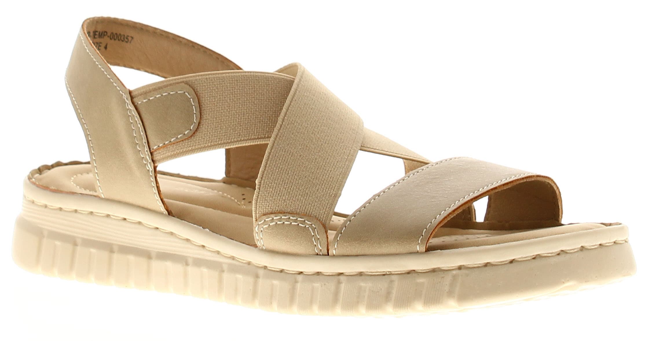 Ever So Soft United Womens Wedge Sandals Taupe, Grey, 8