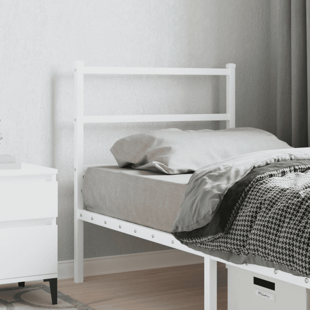 vidaXL Metal Headboard White 80 cm