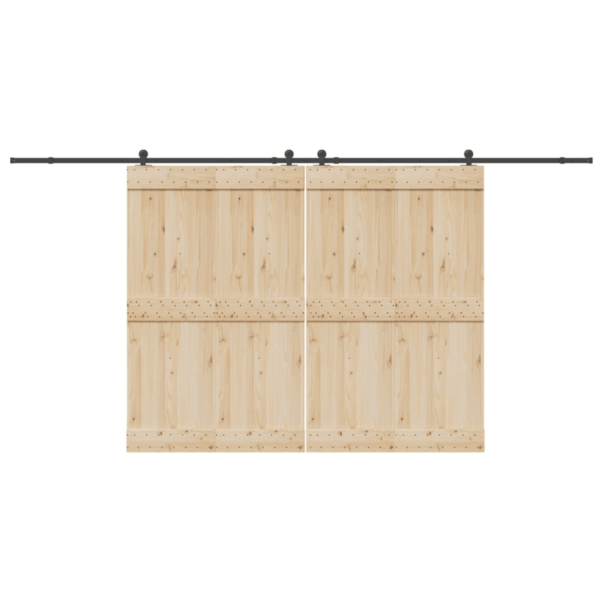 vidaXL Sliding Door Hardware Kit 427 cm Steel Black
