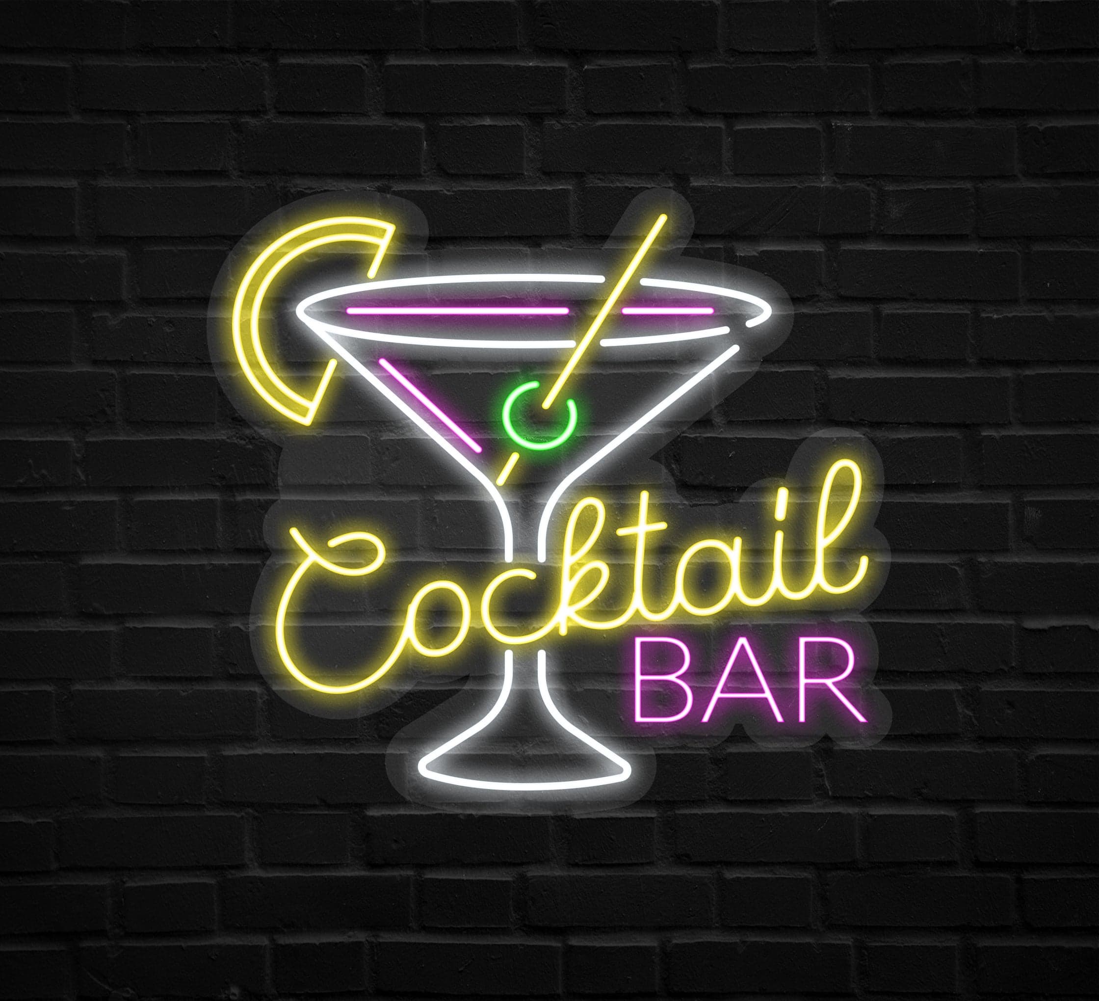 Cocktail Bar Glass Neon Sign By Bannerbuzz