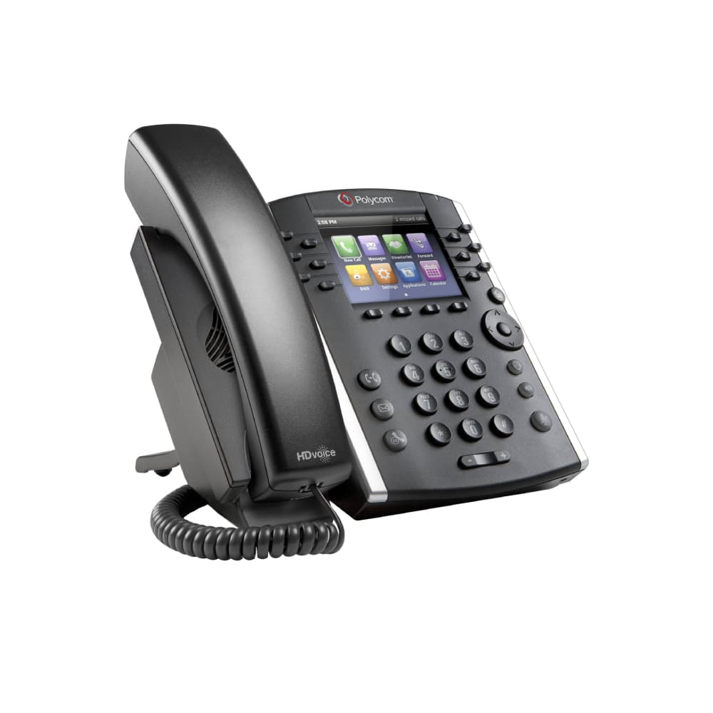 Polycom VVX 401 Skype for Business IP Phone - 2200-48400-019 | HD Voice, Color LCD, 12 Lines, Dual Ethernet Ports