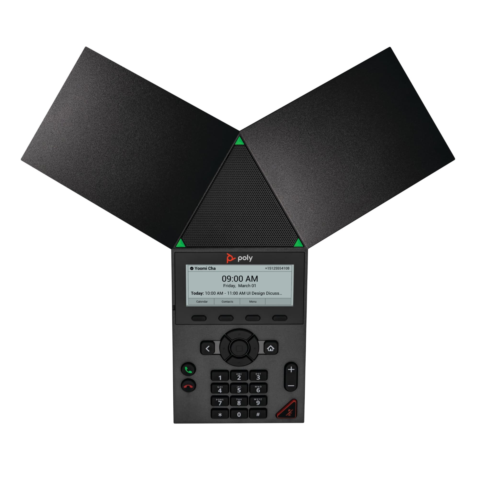 Poly Trio 8300 3.5" Monochrome LCD PoE-enabled IP Conference Phone with 3 Cardioid Microphones - Black