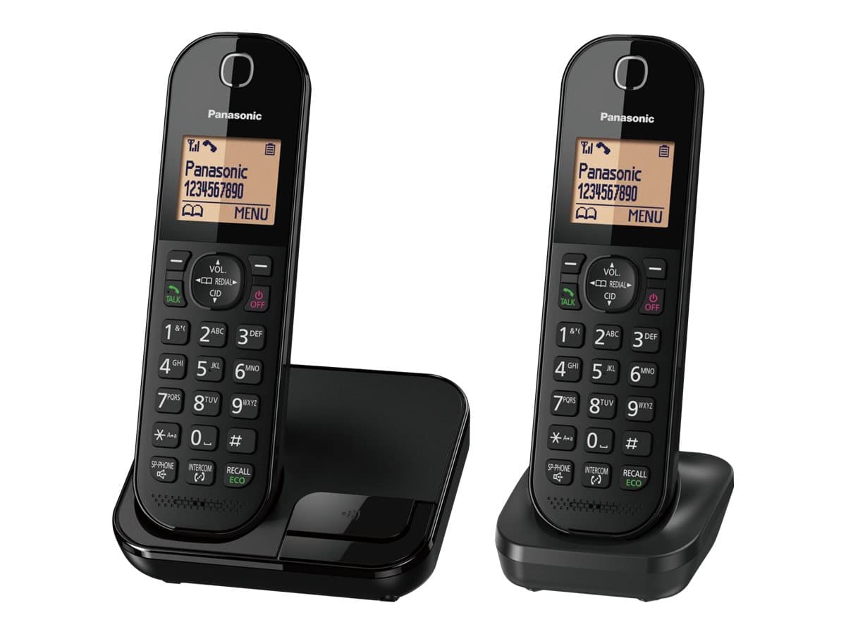 Panasonic KX-TGC412EB - cordless phone with caller ID/call waiting + additional handset - 3-way call capability