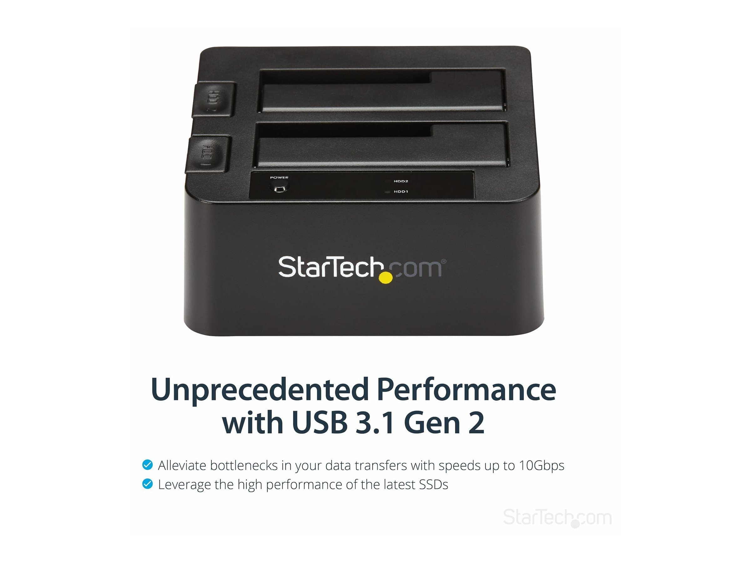 Startech Dual-Bay USB 3.1 to SATA Hard Drive Docking Station, USB 3.1 (10 Gbps) Hard Drive Dock, External 2.53.5 SATA IIIIII, SSDHDD Docking Station,