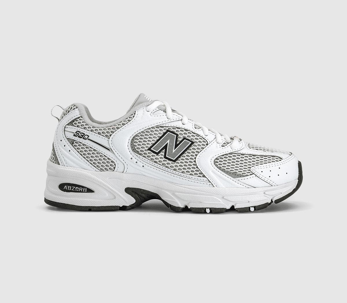 New Balance Womens 530 Trainers White Silver Metallic Black, 7
