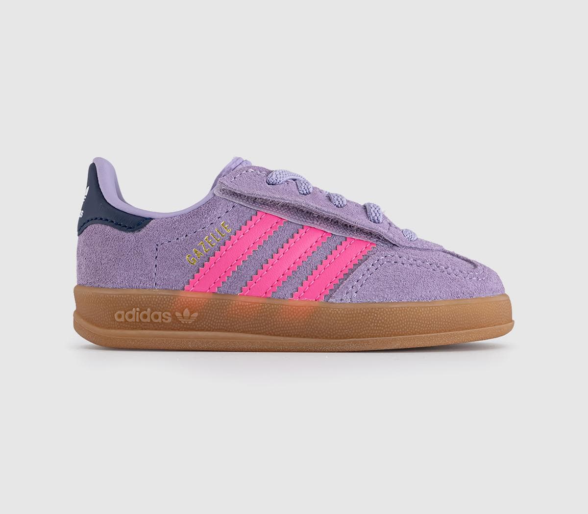 Adidas Kids Gazelle Indoor Infant Trainers Powder Plum Lucid Pink Purple, 9infant