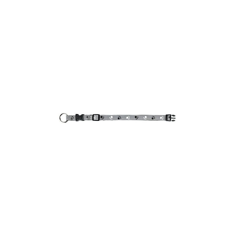Trixie Silver Reflective Dog Collar, Size: M-l: 35-55cm/20mm, Black/grey - -  silver collar reflect sizes trixie dog various new grey paws 4