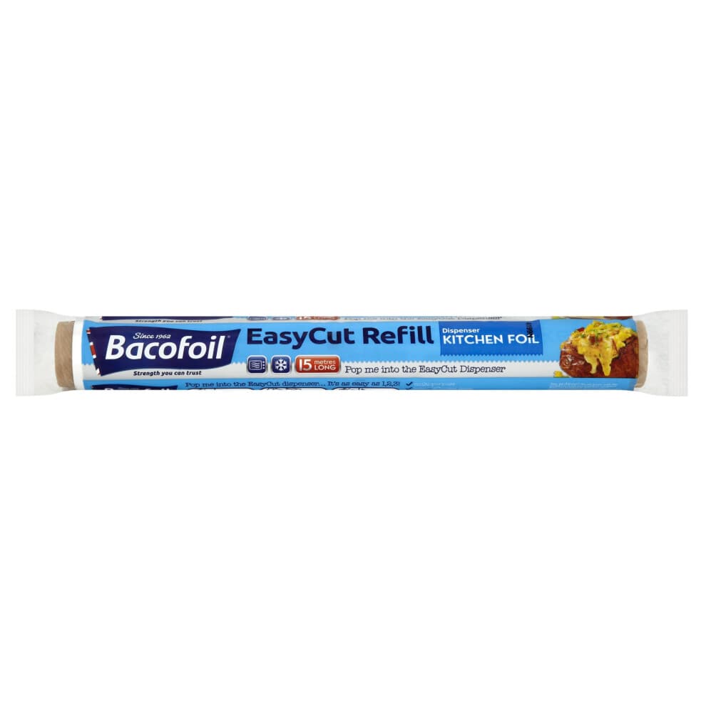 Bacofoil EasyCut Kitchen Foil Refill, High Quality, Versatile, Tear-Resistant, Bacofoil Refillable EasyCut Kitchen Foil Dispenser compatible, 30cm...