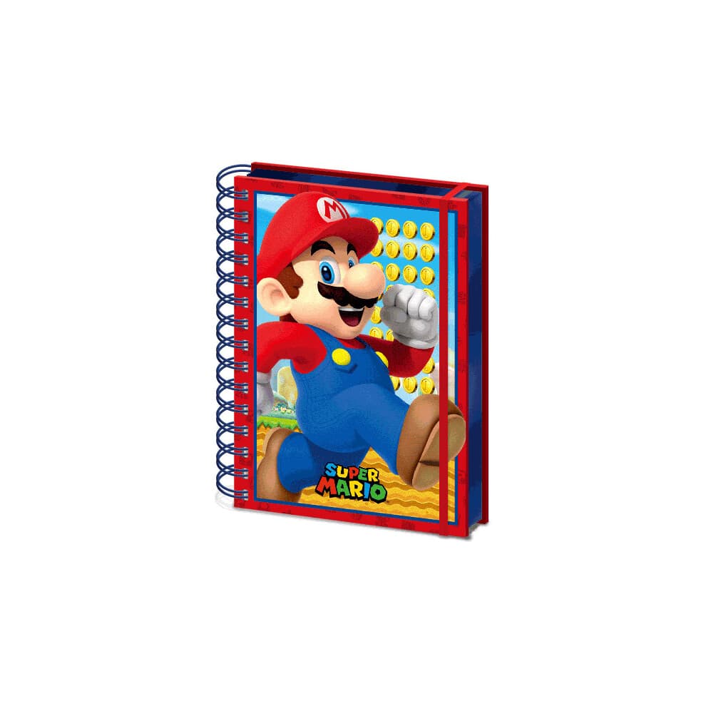 SUPER MARIO Premium A5 Hardback Spiral Bound Notebook