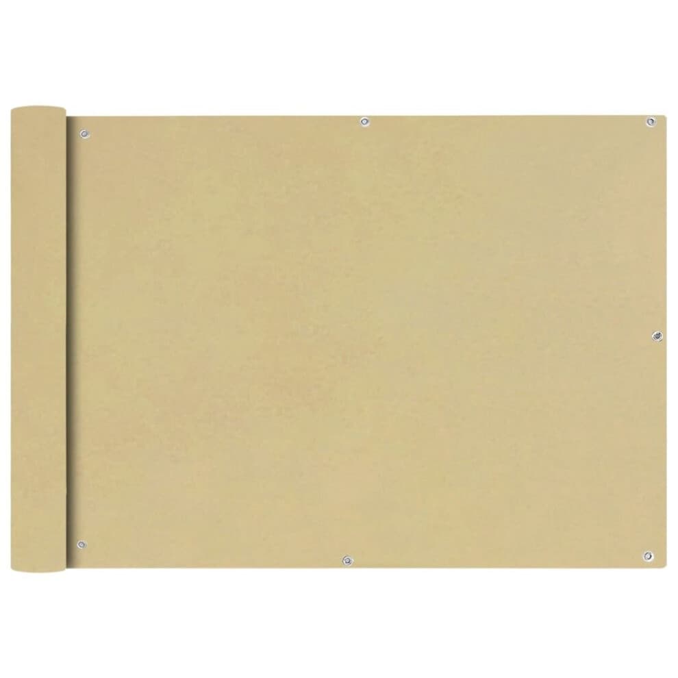 vidaXL Balcony Screen Oxford Fabric 75x600cm Beige Garden Patio Panel Sunshade