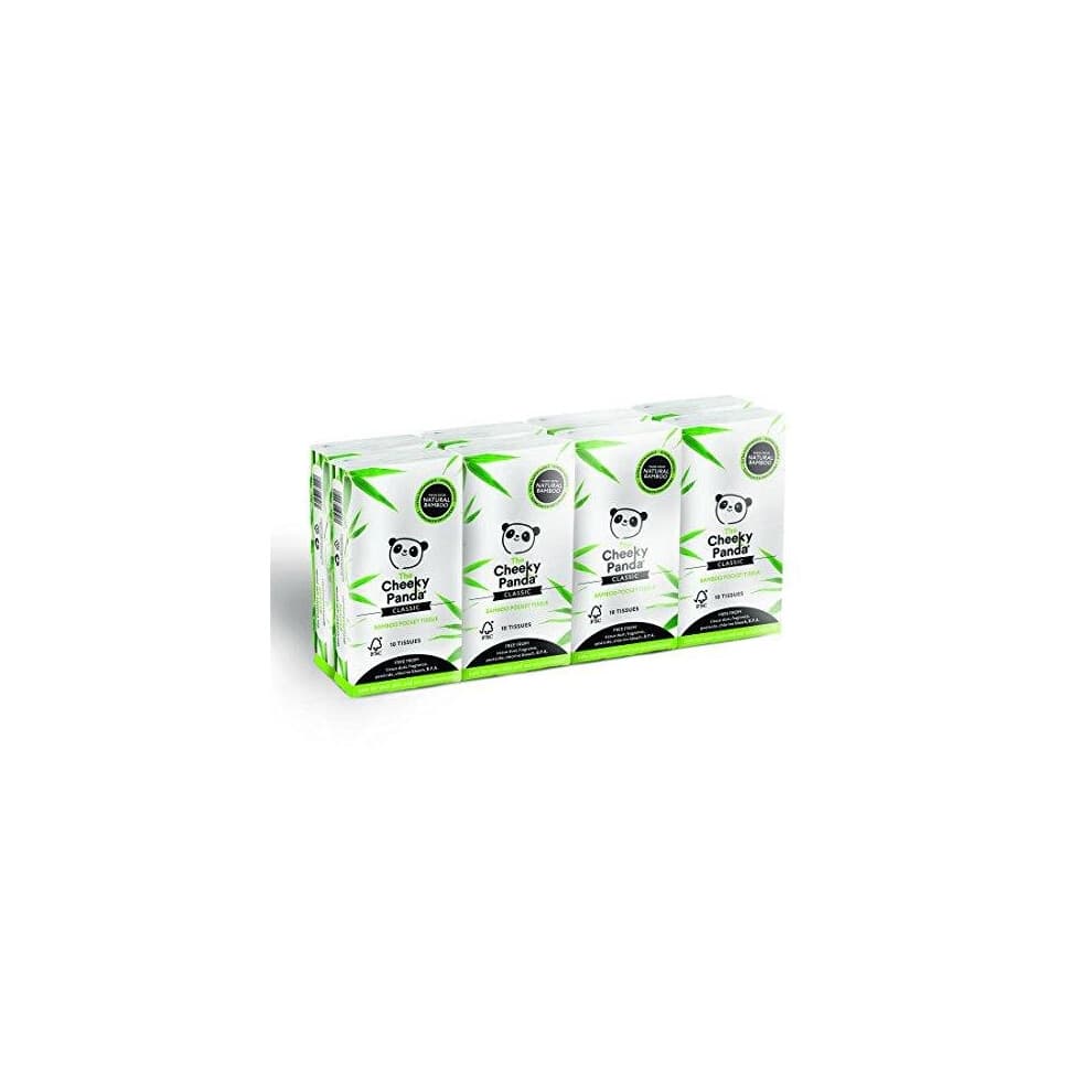 The Cheeky Panda 100% Bamboo Pocket Tissue, Pack of 8