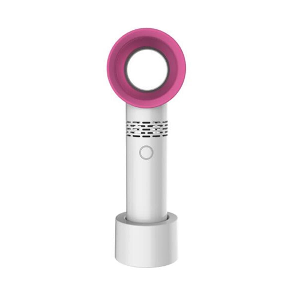 USB Mini Handheld Fan Desk Electric Fan Rechargeable Battery Bladeless Cooling Fan for Travel Office-WHITE