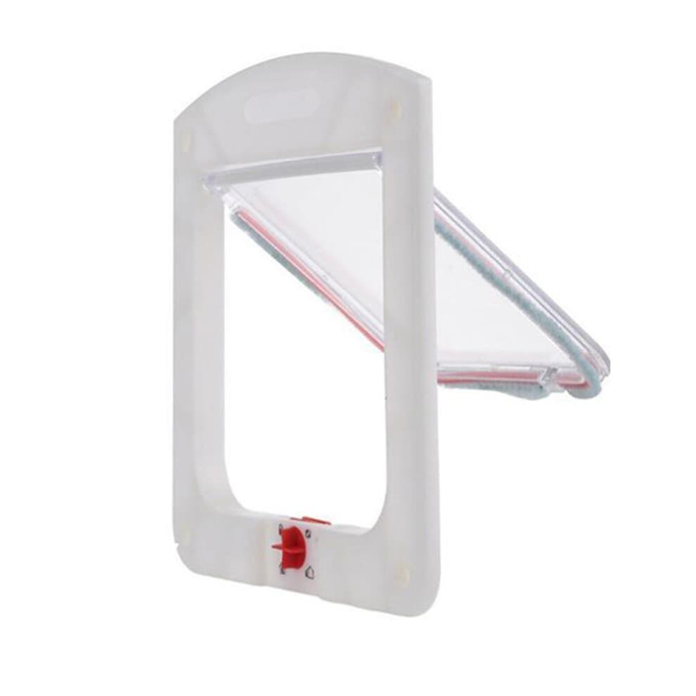 (White) Dog Cat Magnetic Pet Flap Door 4 Way Locking
