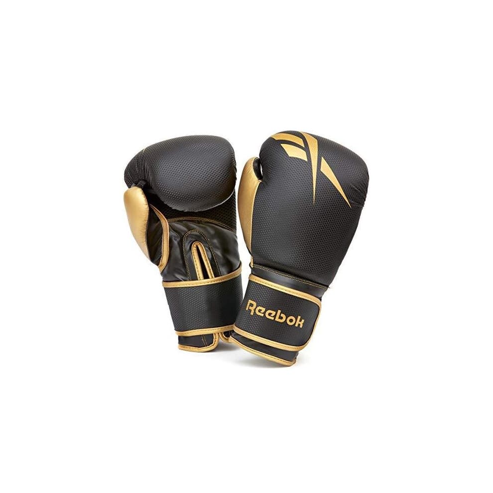 Reebok Unisex's Retail Boxing Gloves, Black/Gold, 10oz