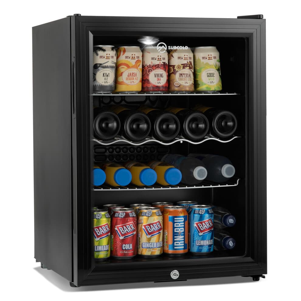 Subcold Super65 LED Mini Fridge | 65L Drinks Fridge - Black