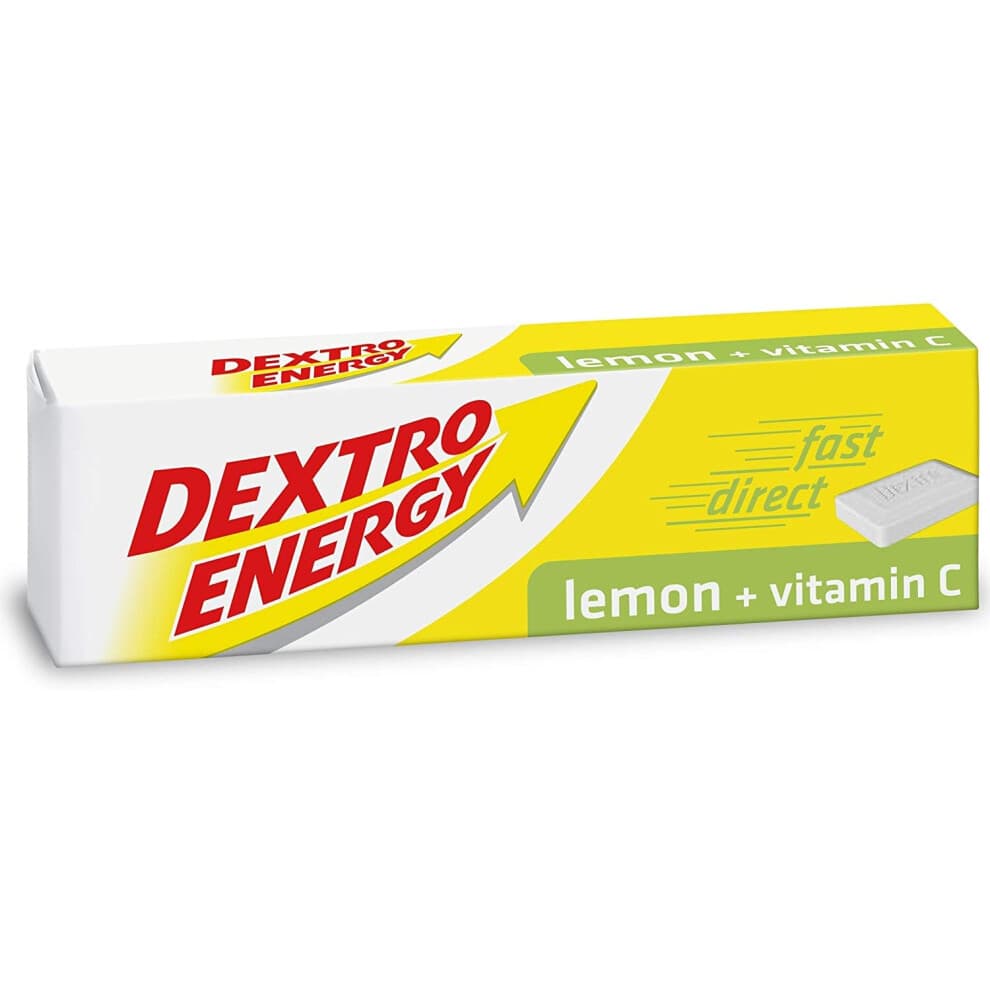 Dextro Energy Lemon Glucose Tablets with Vitamin C, 47 g, 24 Packs, Energy Tablets, for a Quick Burst of Glucose