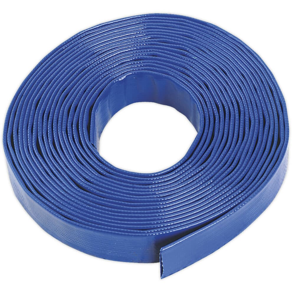 Reinforced PVC Layflat Hose - 25mm Dia - 10m Length - Water Discharge Hose Pipe