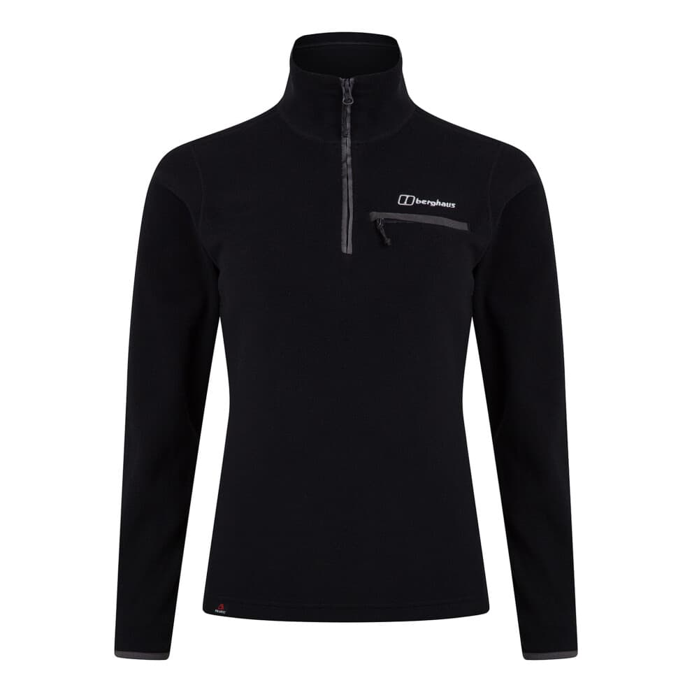 (Black, 10) Berghaus Prism 2.0 Micro Fleece Polartec Womens Half Zip Outdoor Top Black