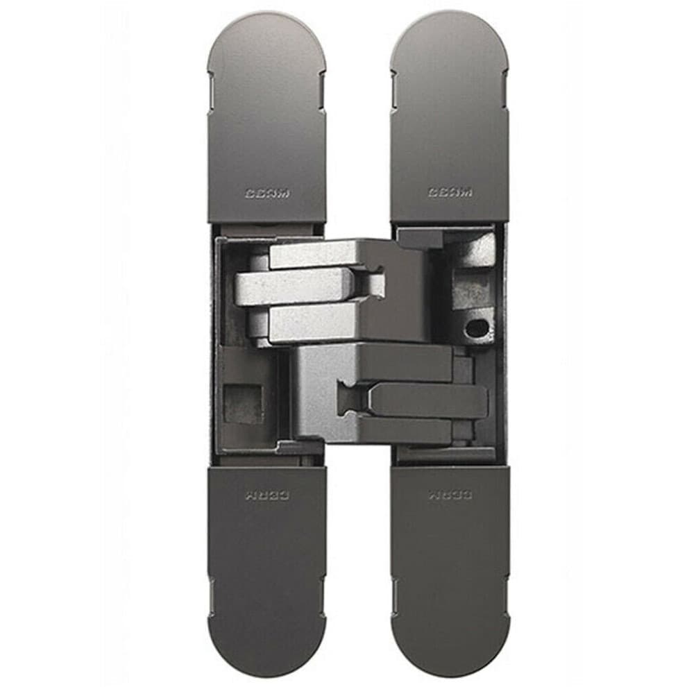 130 x 30mm Concealed Heavy Duty Hinge Fits Unrebated Doors Matt Nickel