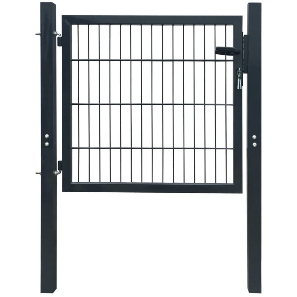 vidaXL 2D Metal Garden Fence Gate Wire Yard Mesh Single Door Anthracite Grey