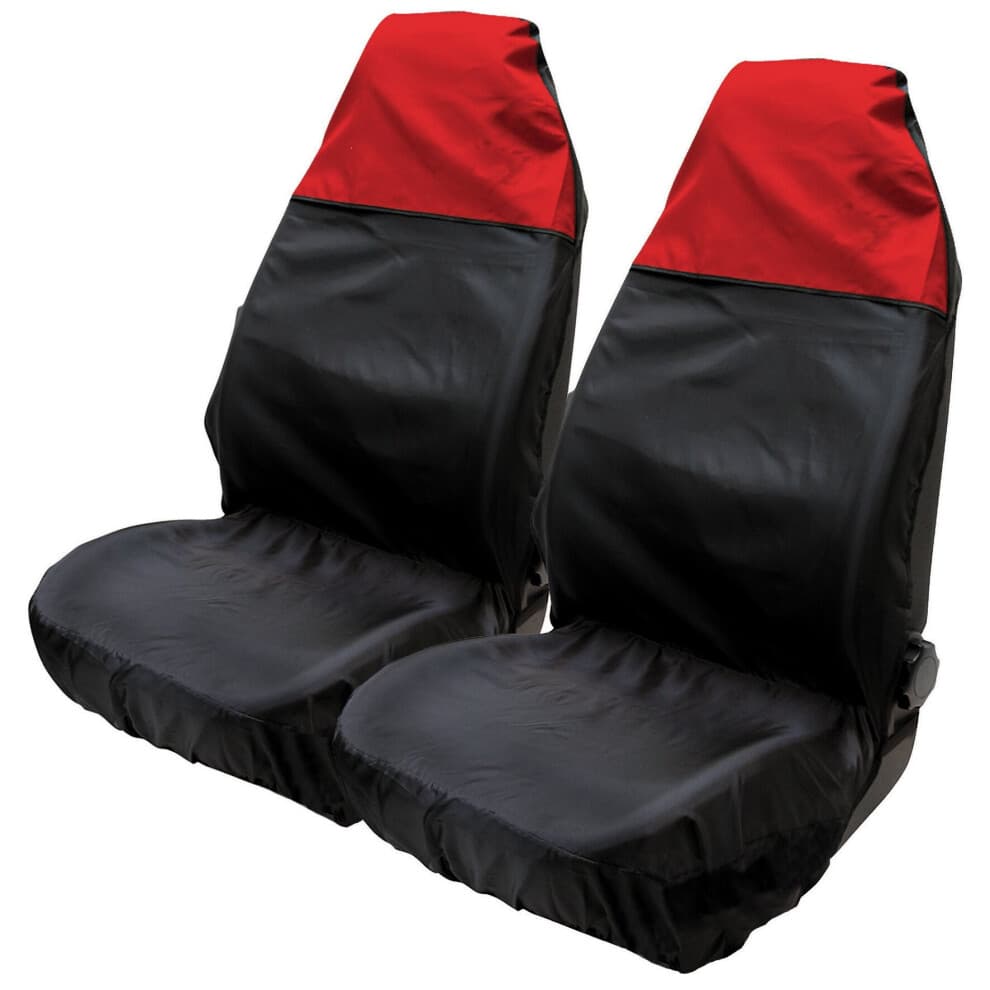 (Front Set With Red Top) Seat Covers Water Resistant To Fit Toyota Avensis Mk1, 2 Front, Rear or Sets