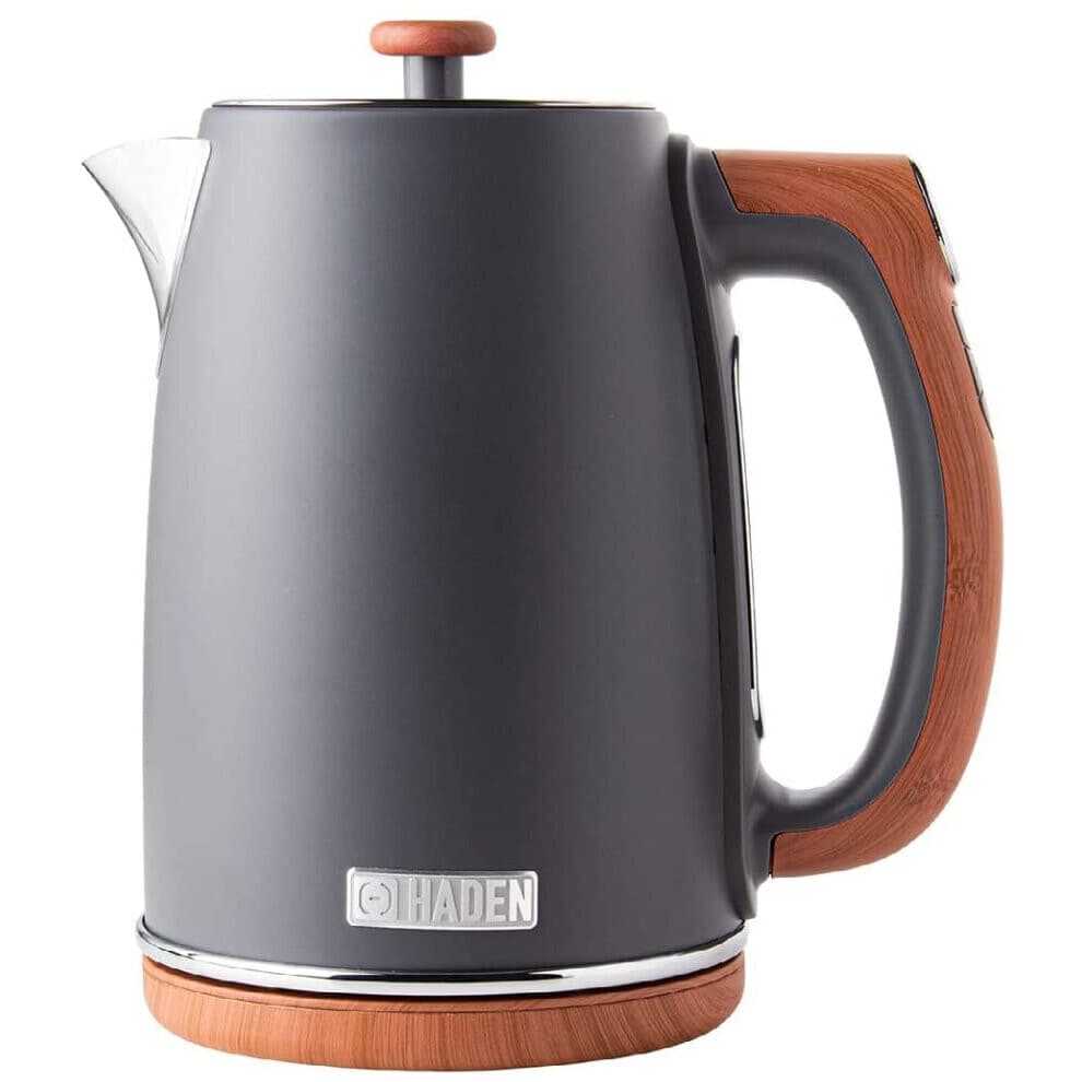 Haden Dorchester Digital Variable Temperature Kettle With Wood Effect Finish, Fast Boil, 3000W, 1.7Litre, Matt Grey CD47