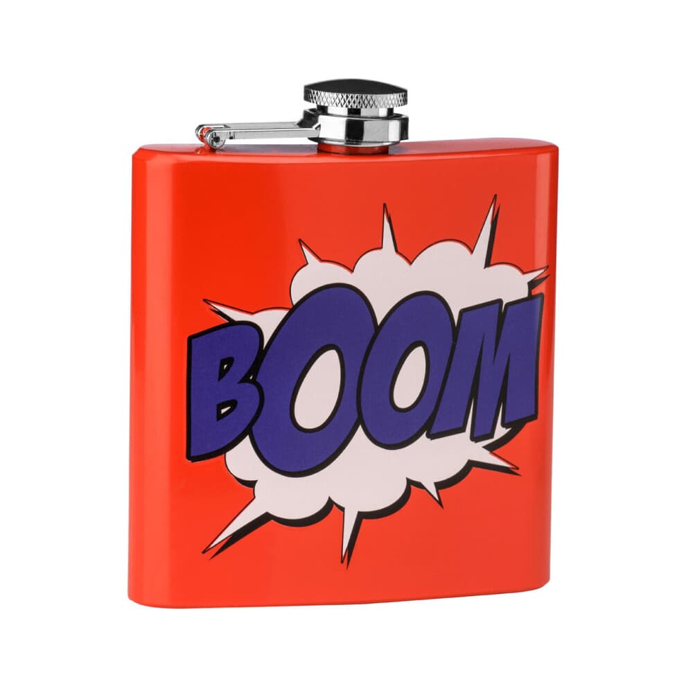 Premier Housewares Hip Flask Boom Design with Red Finish