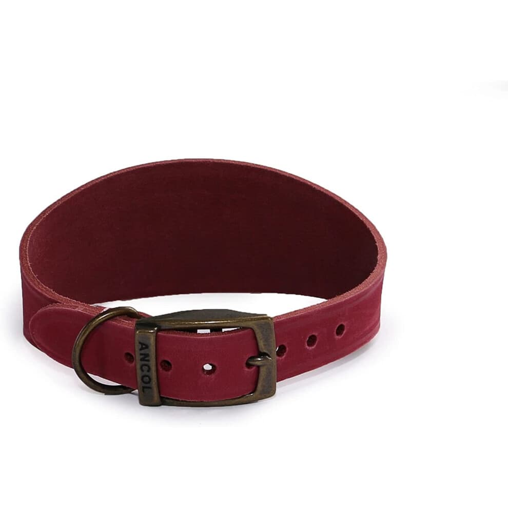 Timberwolf Leather Whippet Leather Collar Raspberry 30-34cm