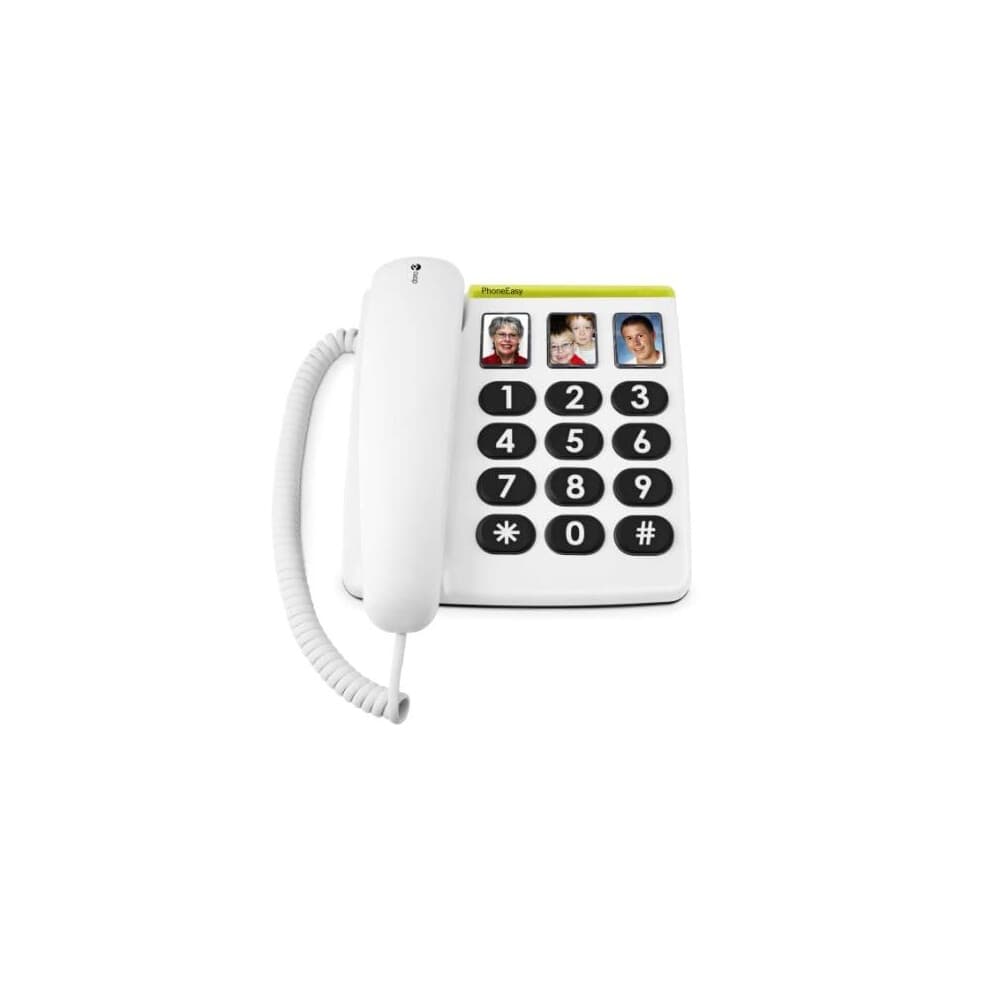 Doro PhoneEasy 331ph Big Button Corded Telephone for Seniors (White) [UK and Irish Version]