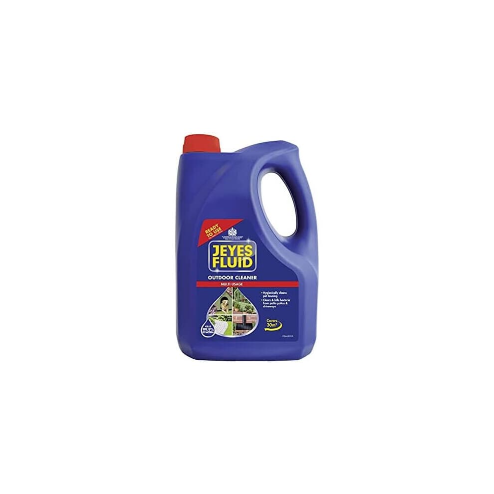 Jeyes Fluid Ready-To-Use Outdoor Cleaner & Disinfectant 4 Litre - Kills 99.9% Germs for Paths, Patios, Driveways & Pet Housing (Blue)